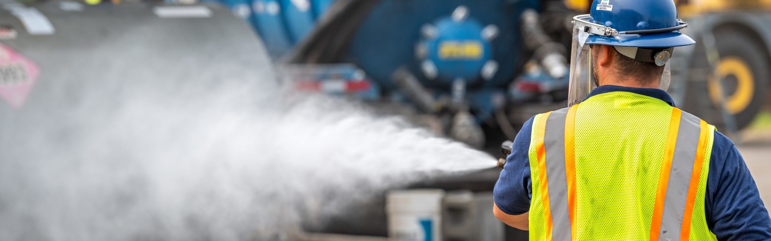 MEG employee cleaning on-site